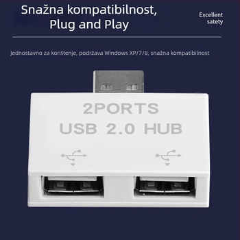 USB 2.0 hub s 1–2 priključcima za miš i tipkovnicu, s vanjskim napajanjem, visokou brzom prijenosu