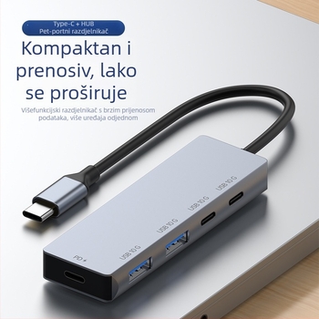 Type-C 5-portni proširivački dok, 10G prijenos, bez vanjskog napajanja, Model 007