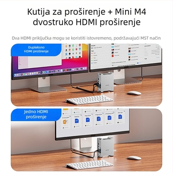 Mac mini stalak s proširenim dokom i NVMe SSD kućištem, USB 3.2 Type-C, MAC905, prijenos 10 Gbps