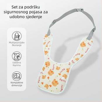 Regulator sigurnosnog pojasa za djecu, crtić dizajn, 81 g, poliestersko vlakno, BearCouple, mogućnost prilagodbe