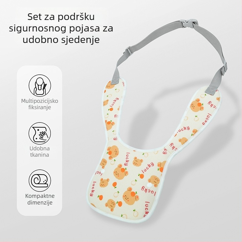 Regulator sigurnosnog pojasa za djecu, crtić dizajn, 81 g, poliestersko vlakno, BearCouple, mogućnost prilagodbe