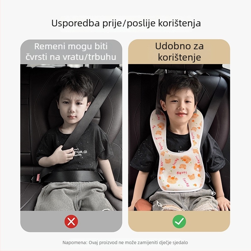 Regulator sigurnosnog pojasa za djecu, crtić dizajn, 81 g, poliestersko vlakno, BearCouple, mogućnost prilagodbe