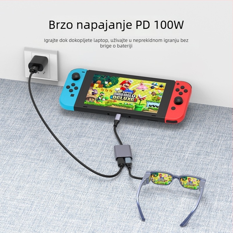 AR naočale hub – USB-C docking stanica za telefone i tablete, 5 Gbps, kabel 15 cm, bez vanjskog napajanja, model AC-021