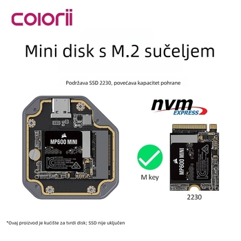 Type-C vanjska kutija NVMe/M.2 2230 za iPhone 15 Pro/Max ProRes, 10Gbps, bez vanjskog napajanja