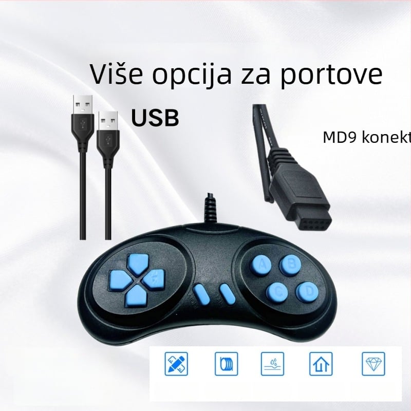 USB kabelski gamepad s povratnom vibracijom, u obliku mjeseca, za PC i konzole