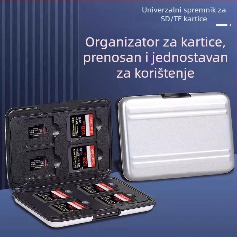 Aluminijska kutija za pohranu SD/TF kartica, model memory card package, na skladištu, prilagođeni uzorci