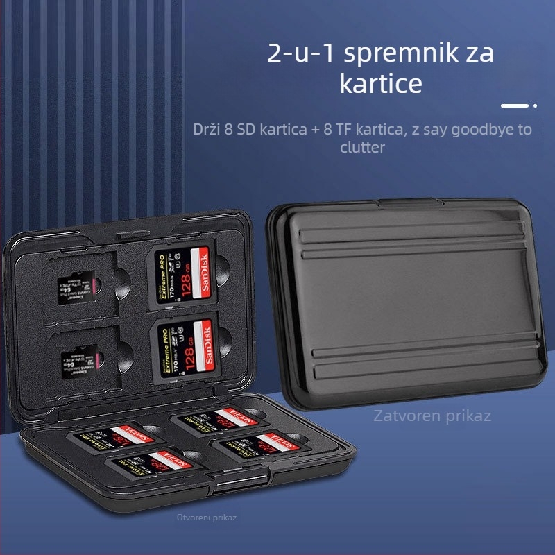 Aluminijska kutija za pohranu SD/TF kartica, model memory card package, na skladištu, prilagođeni uzorci