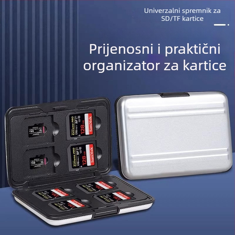 Aluminijska kutija za pohranu SD/TF kartica, model memory card package, na skladištu, prilagođeni uzorci