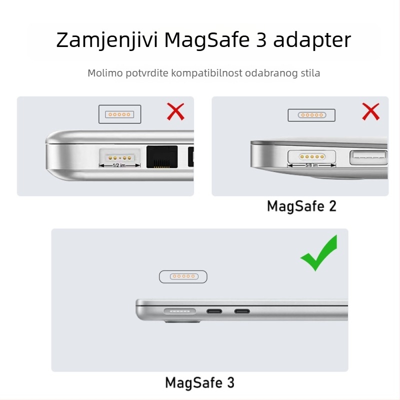 Type-C ženski na MagSafe 3 adapter – 100W PD, MagSafe3 kompatibilan, OEM