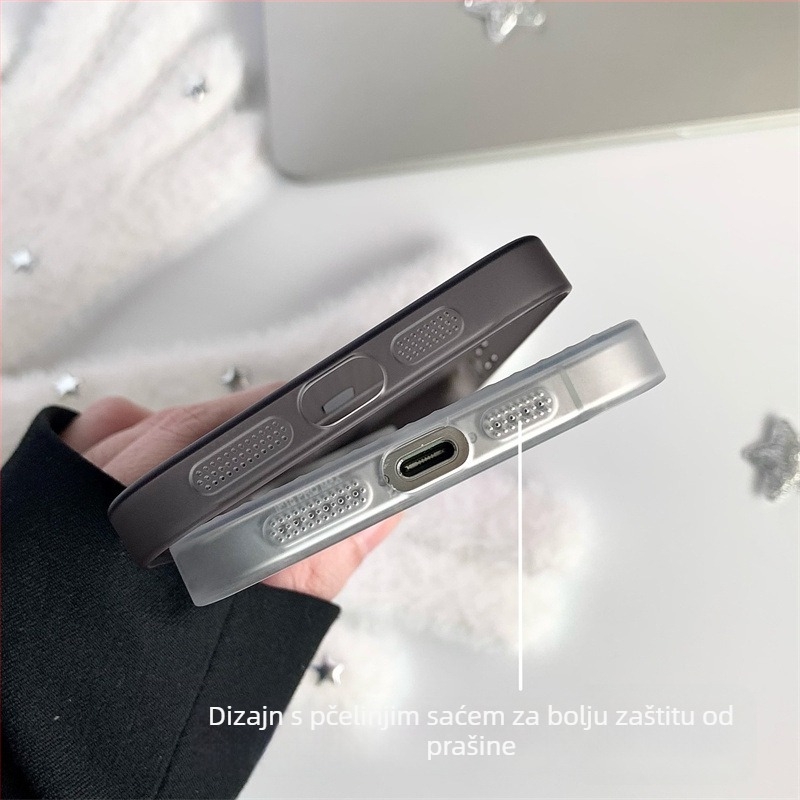 Maska za iPhone s valovanim uzorkom, PC materijal, magnetska, ultra tanka, otporna na padove