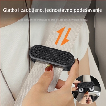 Gasper Ograničivač sigurnosnog pojasa automobila – ABS, praktičan, pričvrsni gumb, pozicioniranje, protuklizni klip