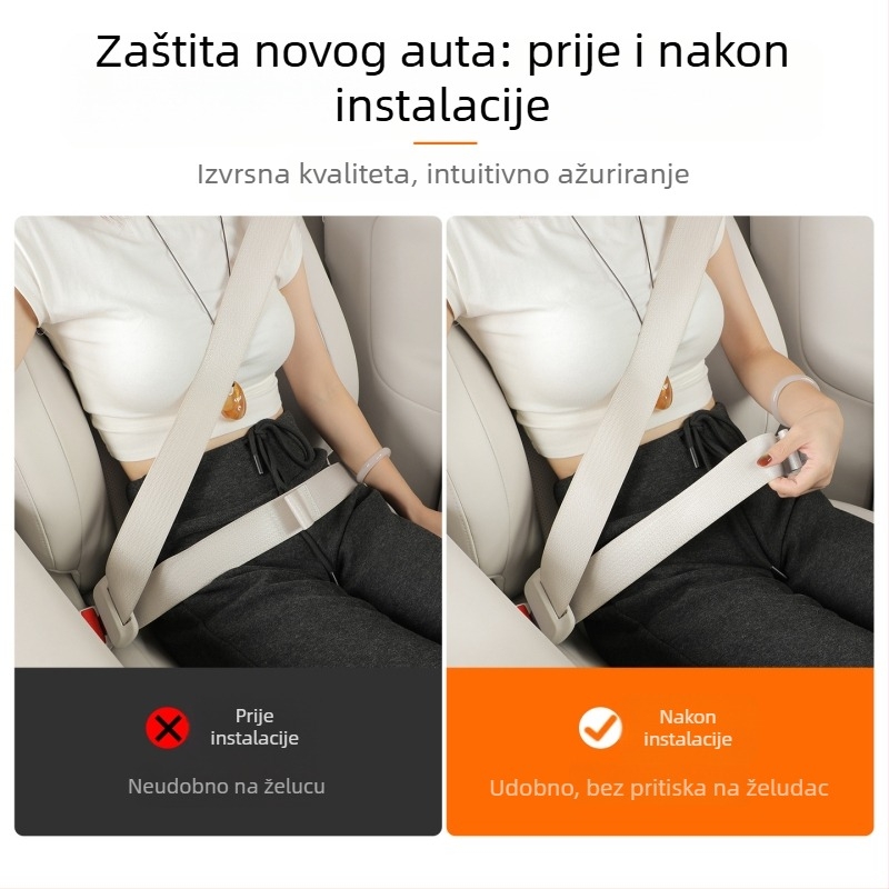 Gasper Ograničivač sigurnosnog pojasa automobila – ABS, praktičan, pričvrsni gumb, pozicioniranje, protuklizni klip