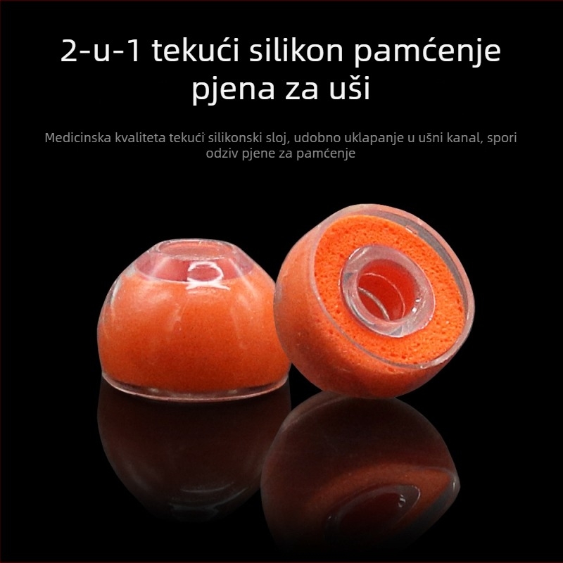 Neutral dvostruki ušni čepovi od tekućeg silikona s memorijskom pjenom za in-ear slušalice, uz spremnu kutiju