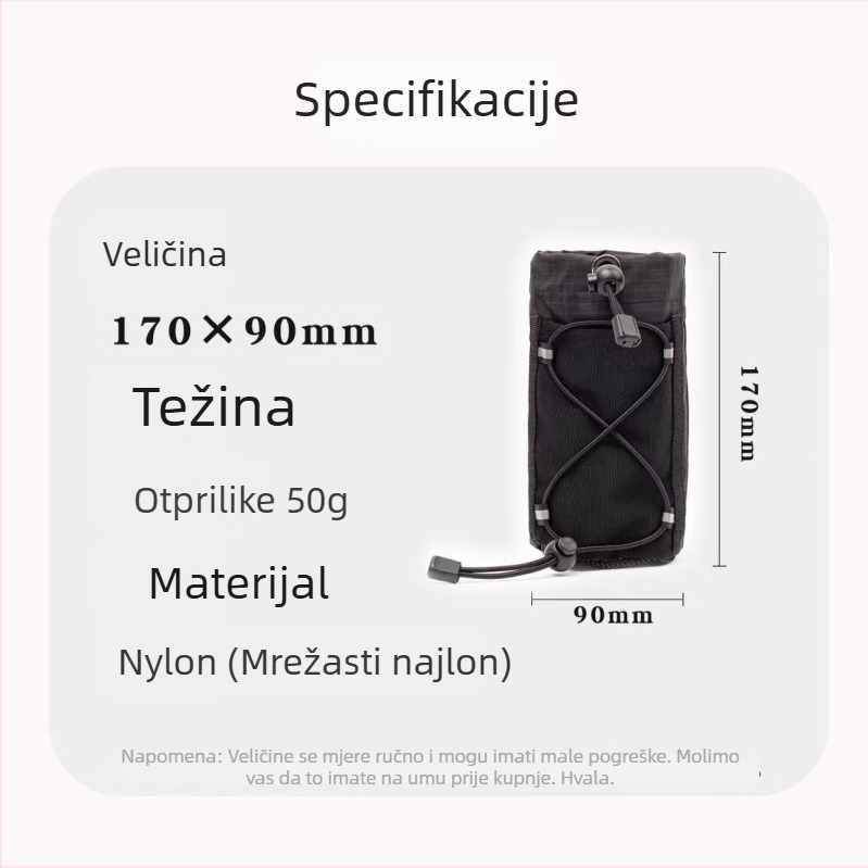 Prilagođena vanjska torbica za vodu za putovanja s dvostrukim naramenicama, sklopiva, Oxford platno, bez podstave, sportska torba za struk