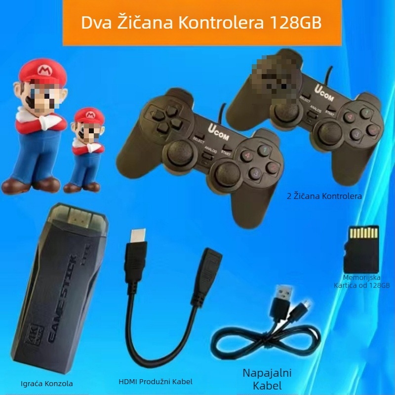 2025 Domaća TV igra konzola s 4K HD, Bluetooth bežični dvostruki kontroleri, retro arcade