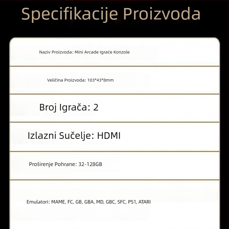 2025 Domaća TV igra konzola s 4K HD, Bluetooth bežični dvostruki kontroleri, retro arcade