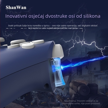Shanwan Q34B gaming kontroler, tri načina, dvostruki Hall joystick, trostruka prilagodba načina, šestosični senzor kretanja, Bluetooth i Type-C, kompatibilan s PC-om, Apple, Android, SWITCH