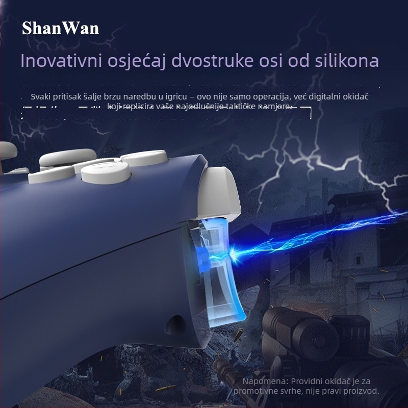 Shanwan Q34B gaming kontroler, tri načina, dvostruki Hall joystick, trostruka prilagodba načina, šestosični senzor kretanja, Bluetooth i Type-C, kompatibilan s PC-om, Apple, Android, SWITCH