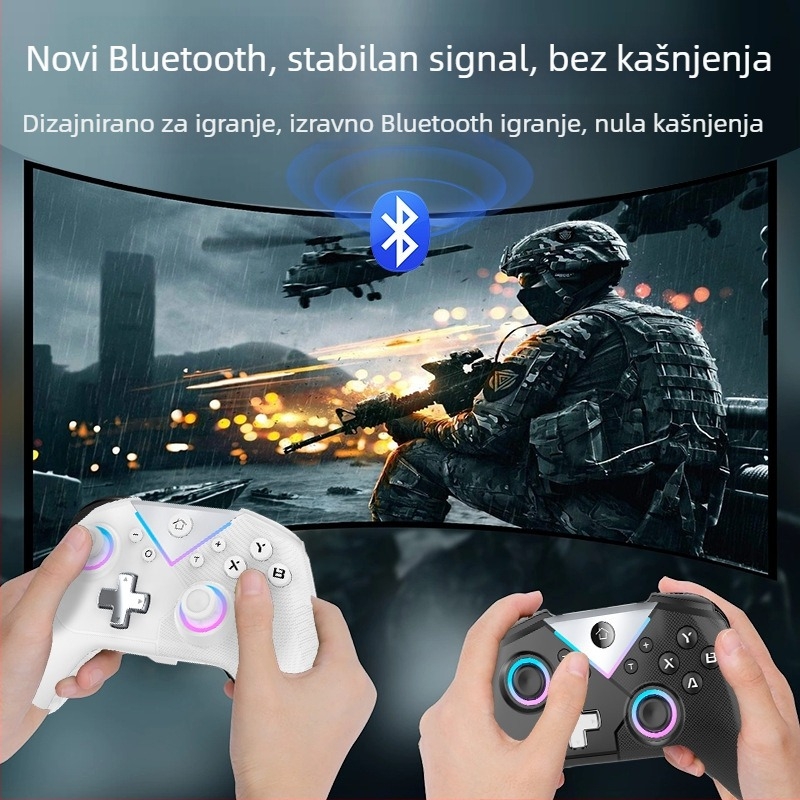 Cm617 Bluetooth gaming kontroler za Nintendo Switch Pro – Type-C, vibracije, kompatibilan s PC-om, tabletom, Apple i Android uređajima, Switch