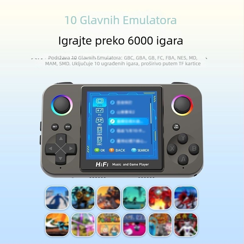 Prijenosni gamepad s dvostrukim joystickima i stereo zvukom, silikonsko kućište, 825GB memorije, kompatibilan s PS5