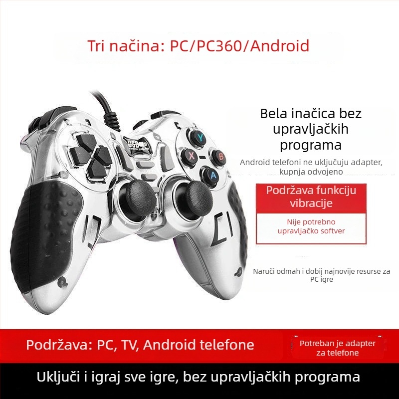 Žični USB PC joystick s Turbo Burst za Steam emulator