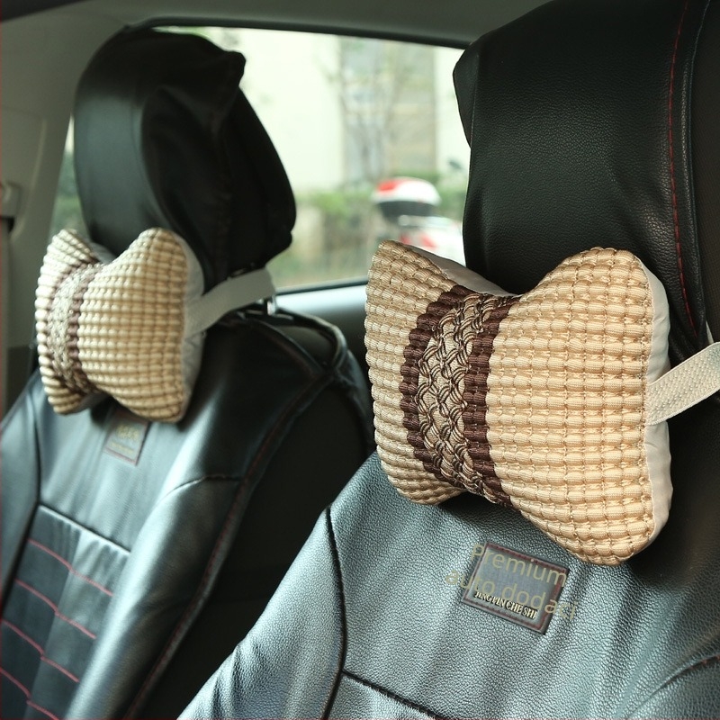 Par jastuka za naslone za glavu automobila Ice Silk – prozračni vanjski materijal, unutarnje punjenje PP pamuk, sintetičko vlakno, neovisno jezgro jastuka, uzorak: figura