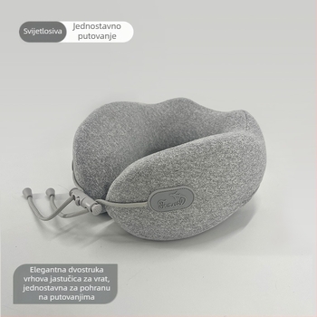 Memory Foam U-oblik jastuk za putovanje s navlakom Milk Silk, moderni minimalistički dizajn, težina 0.5–1.0 kg