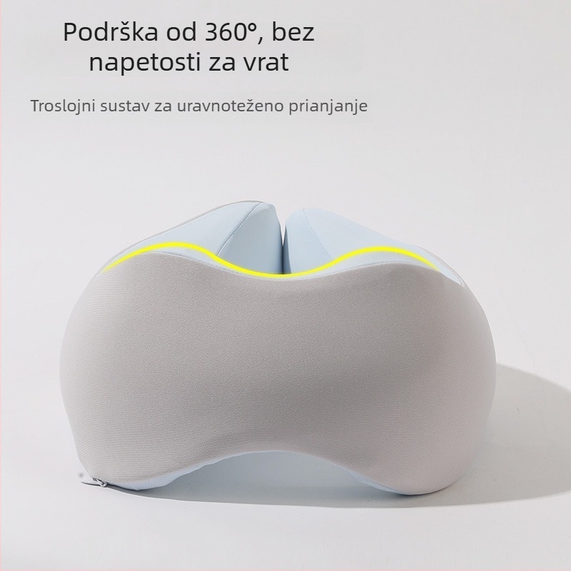 Memory Foam U-oblik jastuk za putovanje s navlakom Milk Silk, moderni minimalistički dizajn, težina 0.5–1.0 kg