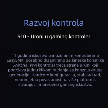 Igrački kontroler S10 s funkcijom Wake-Up jednim klikom (Model: S10; Povezivost: Bluetooth/žično; Kompatibilnost: PC/Switch/Android/Apple; Materijal: ABS; Značajka: Wake-Up jednim klikom)