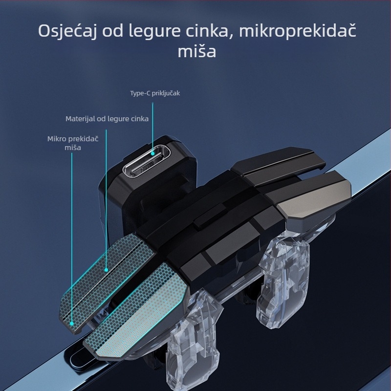 Okidač za mobilne igre JS65 s pulsnim automatskim paljenjem, USB-C sučelje, ABS+čip, težina 60 g