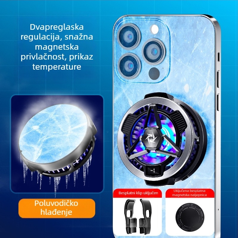 SL05 hladnjak za mobitel s magnetskom trakom, bežično punjenje i poluvodičko hlađenje – ponovno napajanje, univerzalno za pametne telefone i tablete