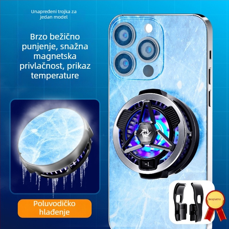 SL05 hladnjak za mobitel s magnetskom trakom, bežično punjenje i poluvodičko hlađenje – ponovno napajanje, univerzalno za pametne telefone i tablete