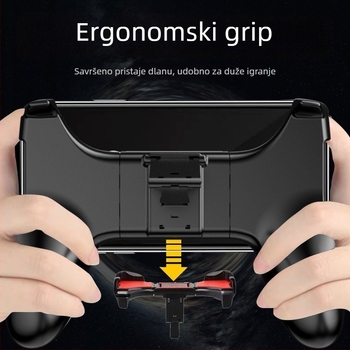 Igrački kontroler S-01 s dodirnim sučeljem za telefon, ABS legura, bez vibracija, držač telefona (Model: S-01; Sučelje: Dodirno sučelje; Materijal: ABS legura; Vibracije: Bez vibracija)