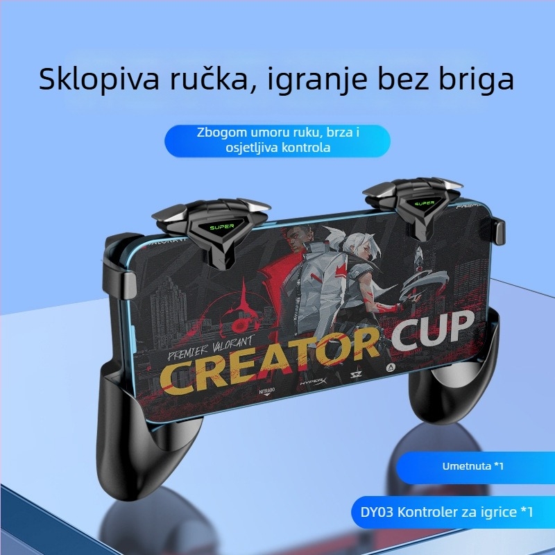Igrački kontroler S-01 s dodirnim sučeljem za telefon, ABS legura, bez vibracija, držač telefona (Model: S-01; Sučelje: Dodirno sučelje; Materijal: ABS legura; Vibracije: Bez vibracija)