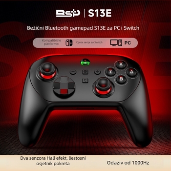 S13e bežični Bluetooth gamepad, Type-C priključak, kompatibilan sa Switchom i PC-jem, ABS materijal, težina 238 g