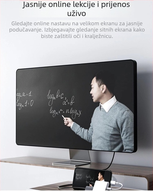 iPhone 14 Lightning na HDMI video adapter kabel, bakreni vod, 12,5 cm, niklirano, za televizor