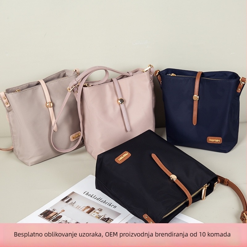 Crossbody bucket torba od Oxford tkanine, gradski jednostavan stil, vertikalno kvadratni oblik, poliester podstava, unutarnji džep sa zatvaračem