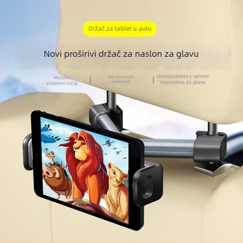 Držač za telefon i tablet na stražnjoj naslonjači automobila — univerzalan, Snap-On ugradnja, za stražnji naslon, drži telefon i tablet, prilagodljiv (univerzalno; Snap-On ugradnja; stražnji naslon; drži telefon i tablet; prilagodljiv)