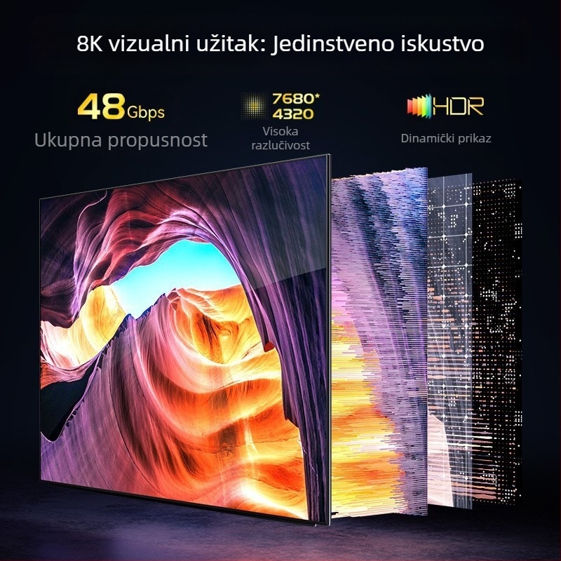 Optički HDMI kabel vlakna verzija 2.1, za PC i projekciju, podržava 8K/4K60Hz