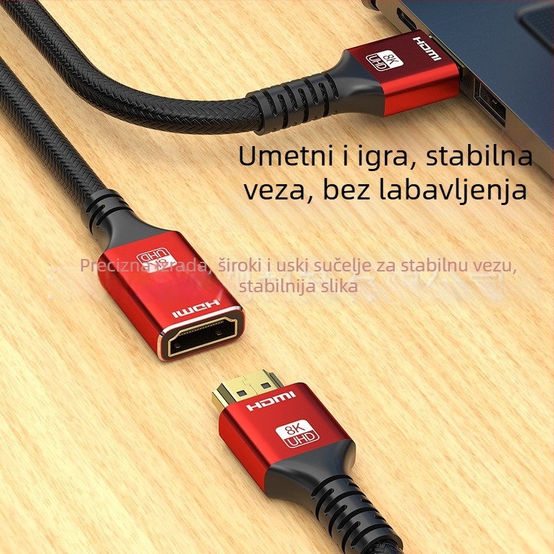 HDMI produžni kabel, muško–ženski, 4K podrška, adapter kabel, duljina 1,5 m