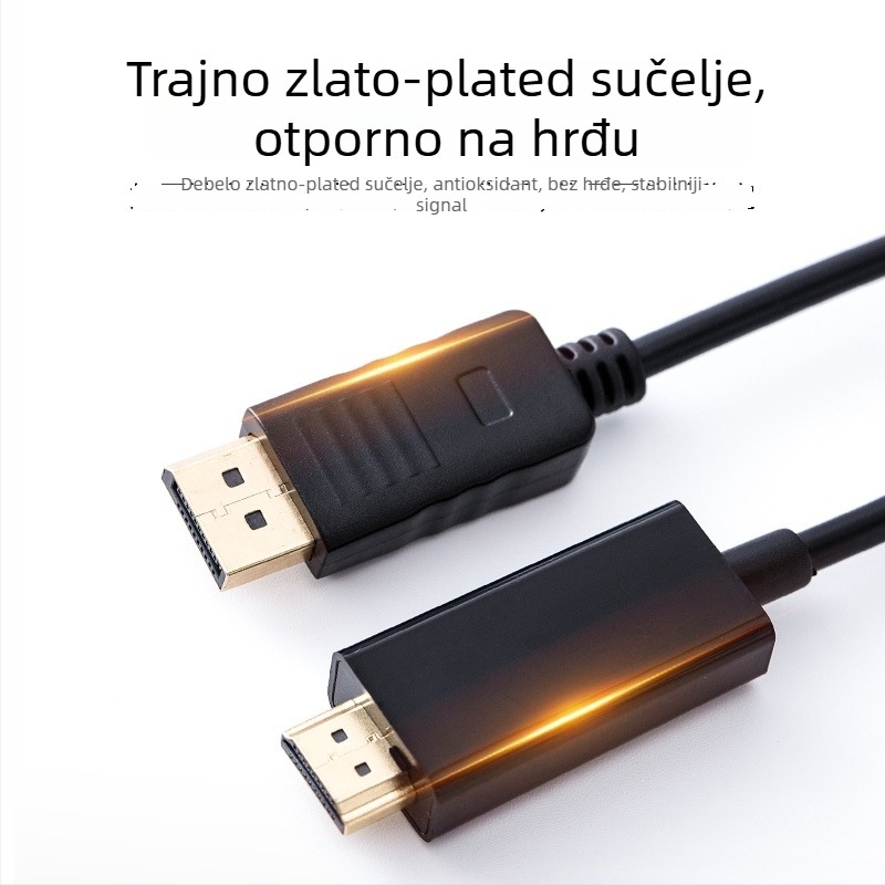Mini DP na HDMI kabel, 1,8 m, bakreni vodovi, zlatni priključci, DP na HDMI adapter, HYX-48