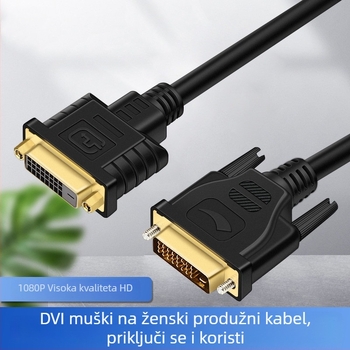 Good Yi Xin DVI kabel 24+1, muški–ženski, pozlaćeni priključci, bakar bez oksidacije