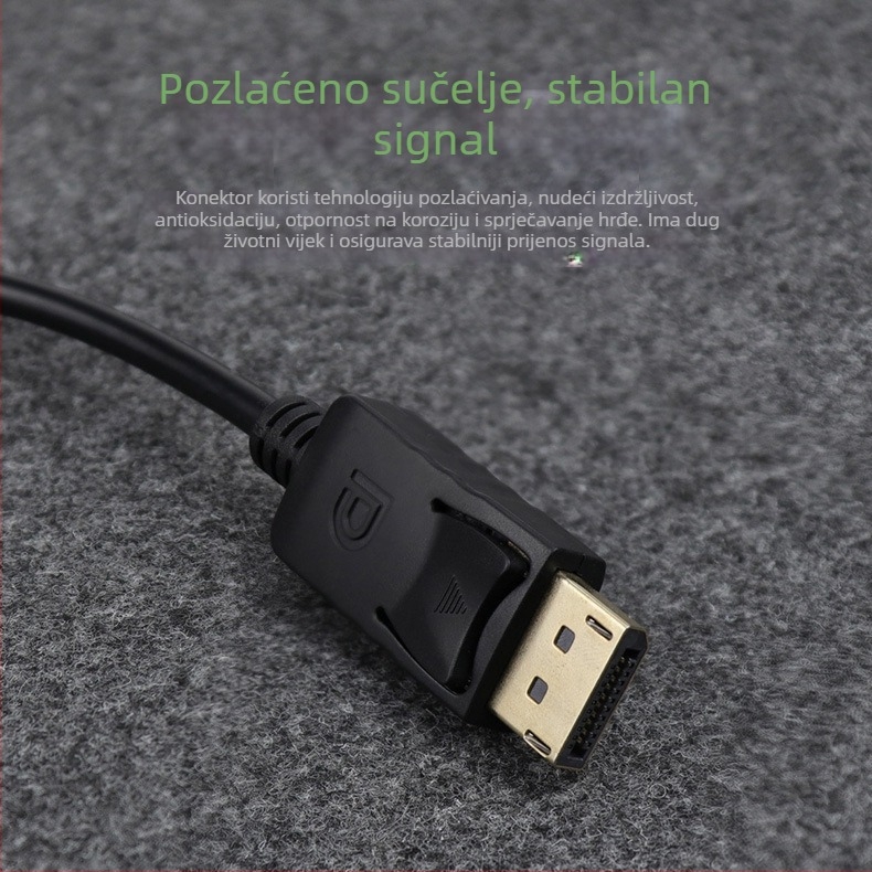 DisplayPort kabel, PC na TV, HD video, 1,8 m