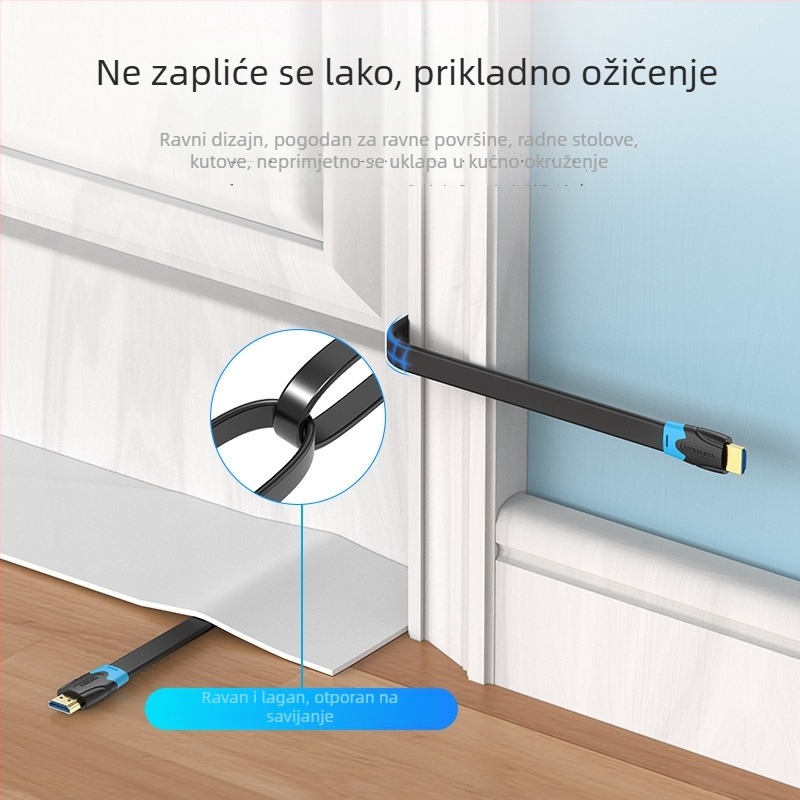 Weixun HDMI plošni kabel 2.0, 4K HDMI produžni kabel za TV, PC i set-top box, duljina 10 m