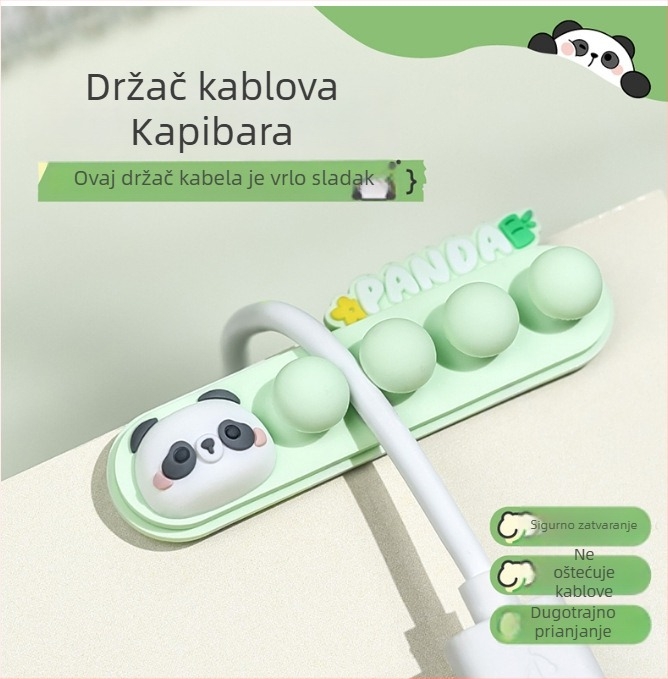 WS-R02 Capibara silikonski navijač za kabel, stolni držač, karikaturni stil, PVC, za slušalice i podatkovne kabele