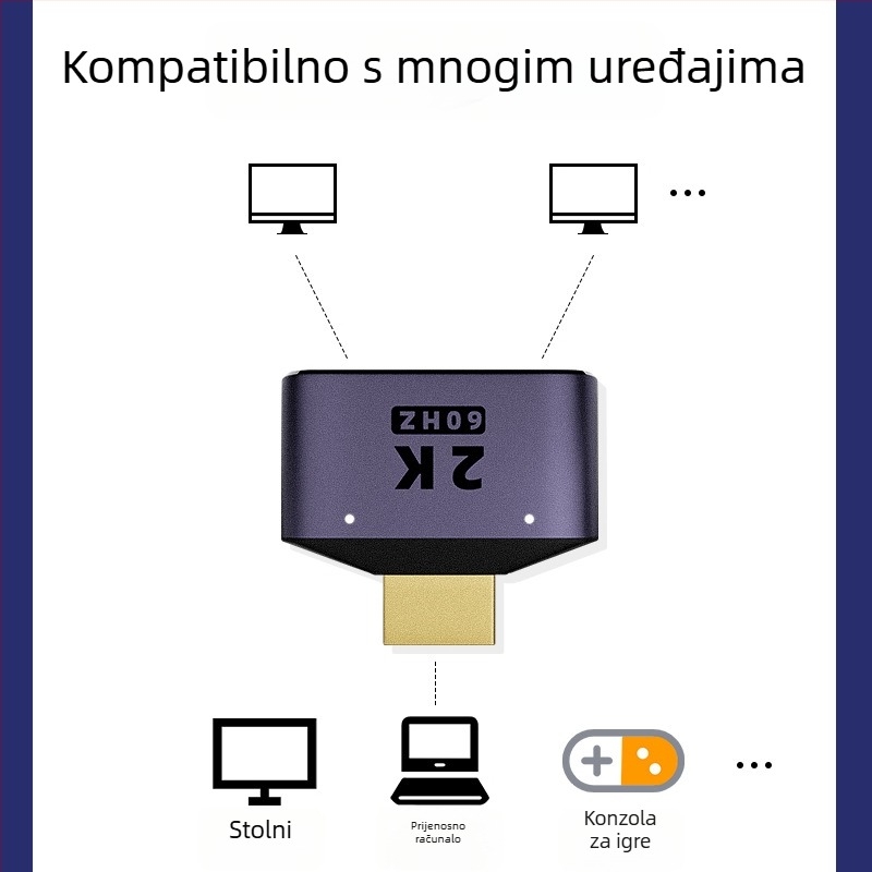 HDTV 1-to-2 splitter adapter s kabelom od legure, HDTV sučelje, adapter-kabel, za digitalne uređaje