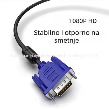 VGA kabel, 15-pinski priključak, bakreni vodiči, injekcijsko oblikovanje, model 4+5VGA za LCD monitore i prijenosna računala
