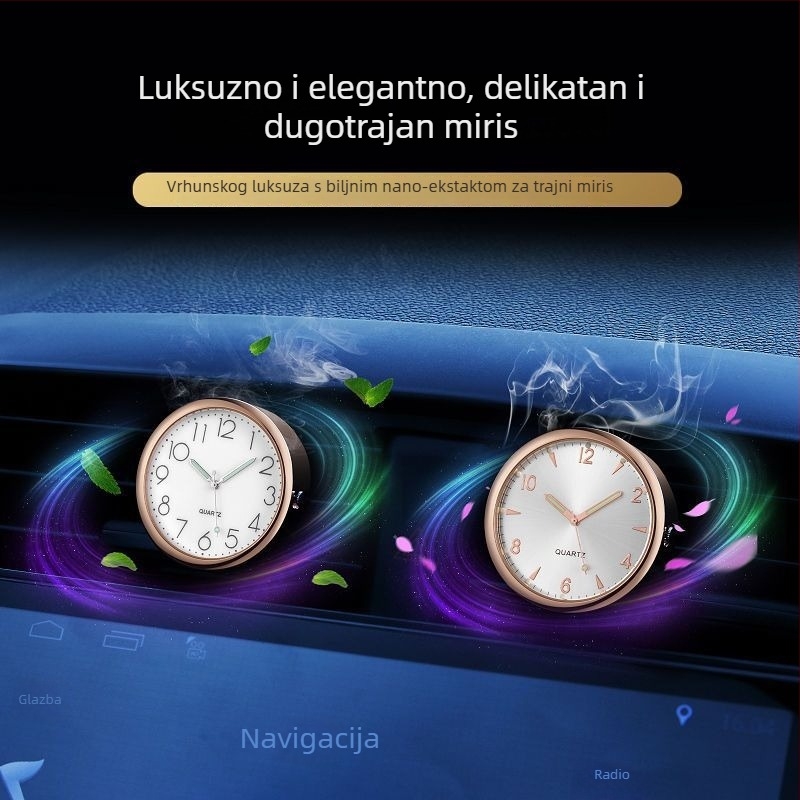 Unutarnji automobilski sat, ukras za ventilaciju i difuzor mirisa