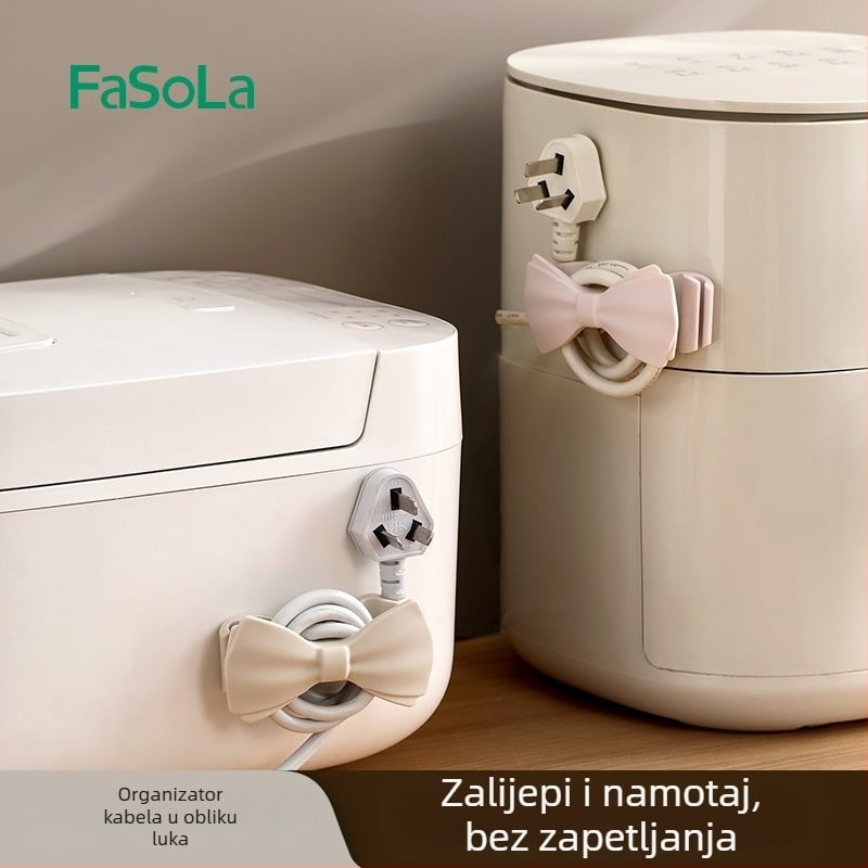 FaSoLa držač utičnice za kućanske uređaje — klip za kabel i organizator kablova za kuhinju s dizajnom mašne