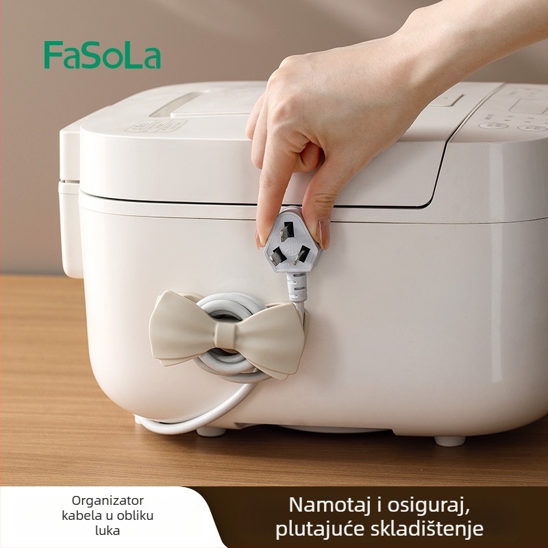 FaSoLa držač utičnice za kućanske uređaje — klip za kabel i organizator kablova za kuhinju s dizajnom mašne